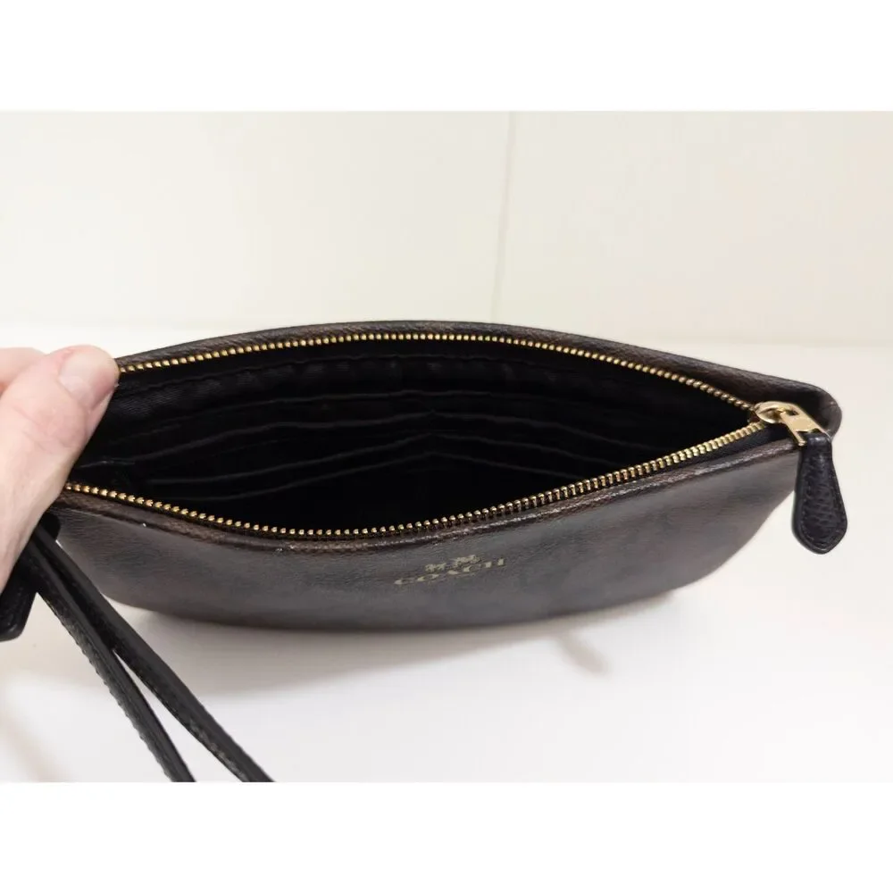 Coach Signature PVC Large‎ Wristlet BROWN